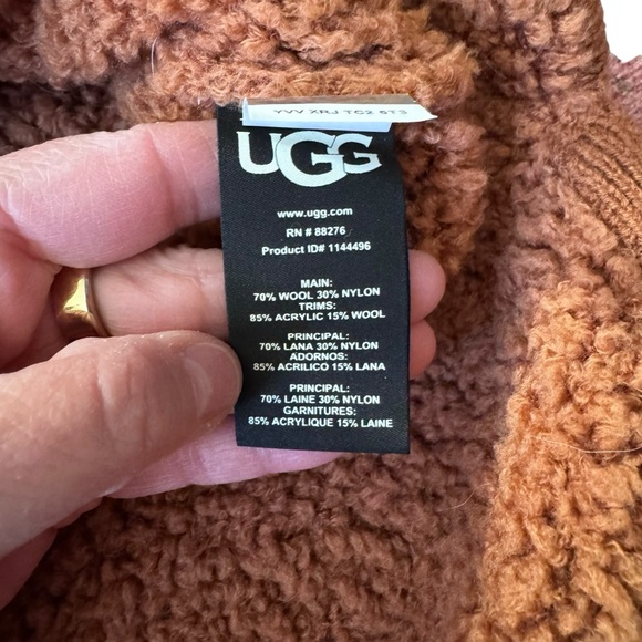 NEW Ugg Dreeann Plush Fleece Wool Blend V-Neck Long Sleeve Pullover Size Large - Picture 5 of 5